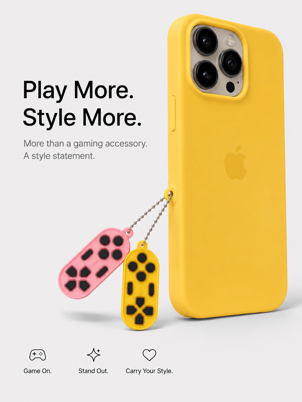 yoniQ GamePatch Pink Reusable Stick-On Gaming Buttons for Mobile Phones