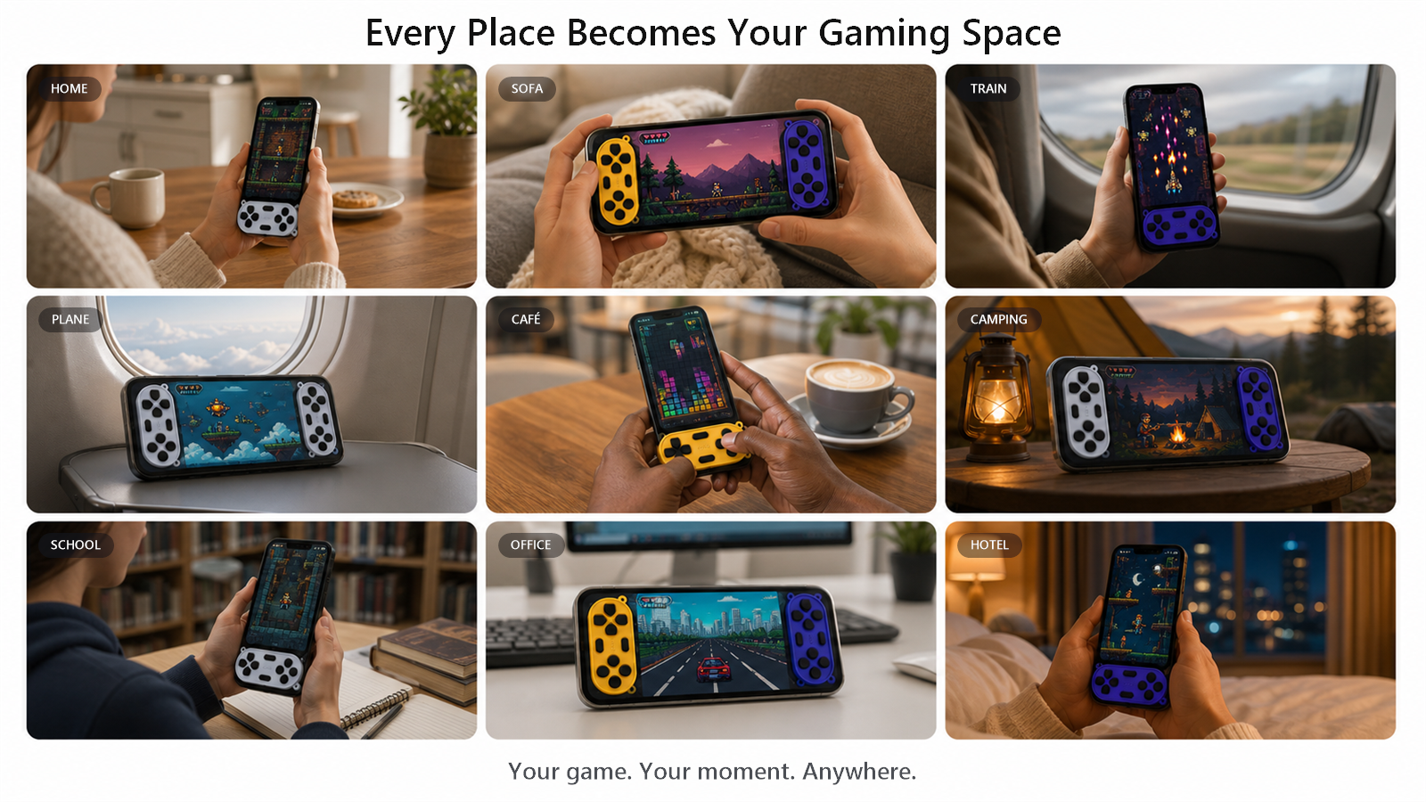 GamePatch used in everyday gaming spaces at home and away