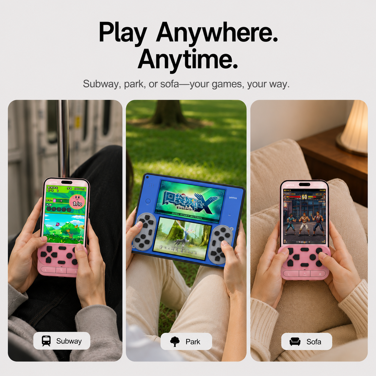yoniQ GamePatch Pink Reusable Stick-On Gaming Buttons for Mobile Phones