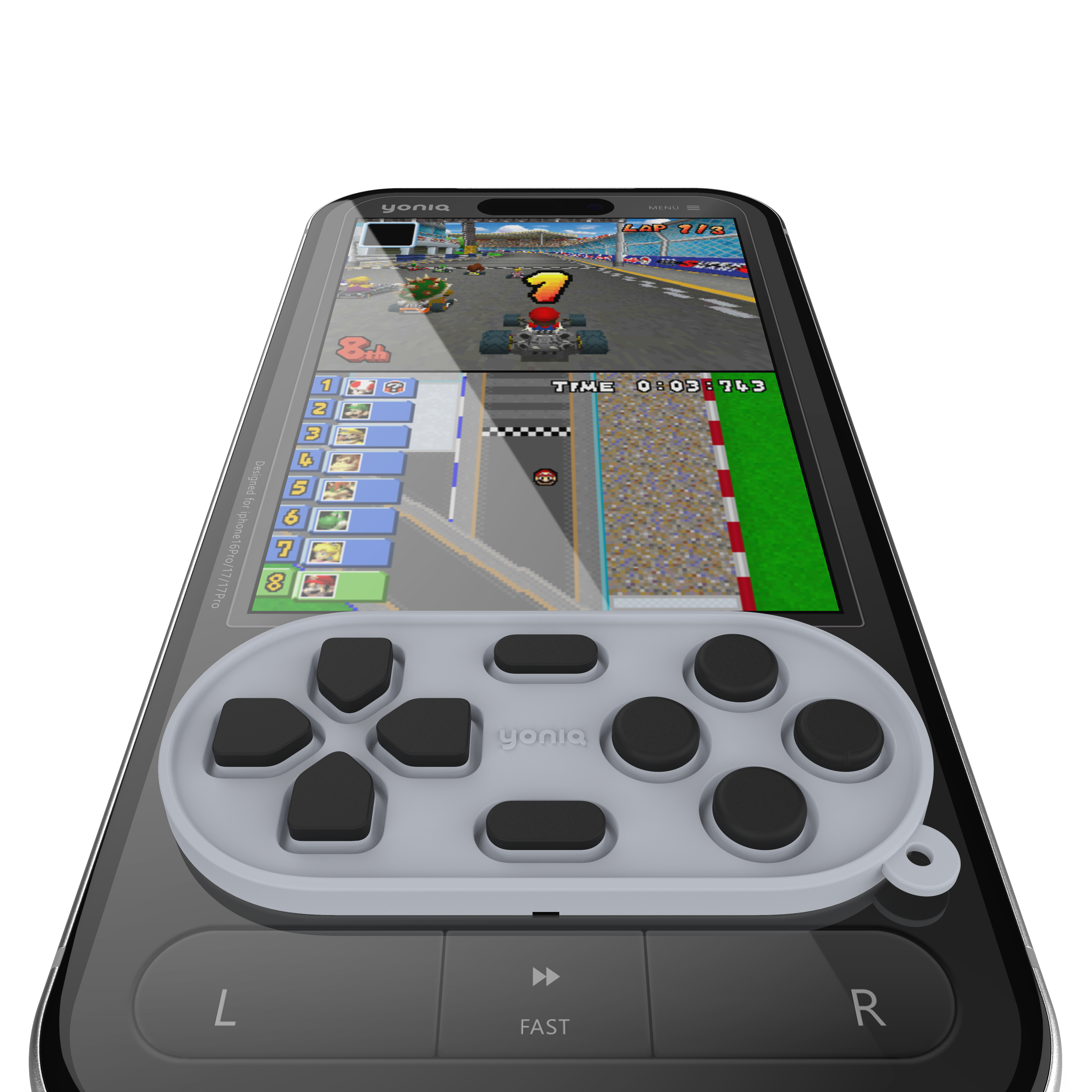 yoniQ GamePatch Gray Reusable Stick-On Gaming Buttons for Mobile Phones