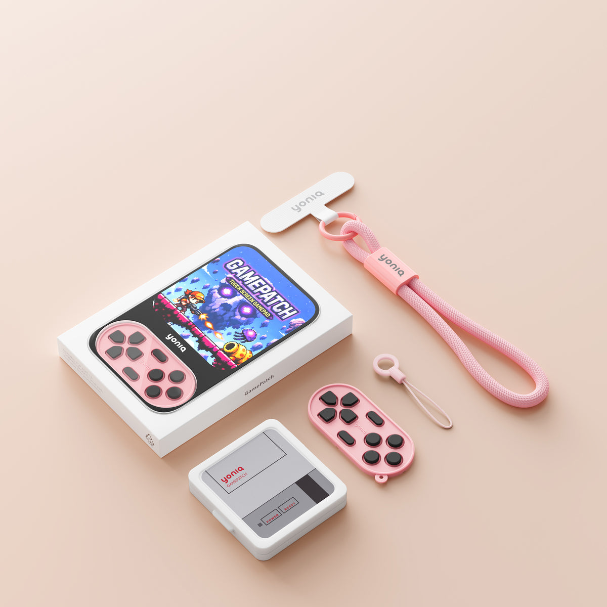 yoniq GamePatch Cherry Blossom Pink – Mobile Touchscreen Gamepad
